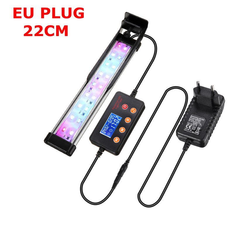 Led Licht Aquarium Led Verlichting Fish Tank Lamp 22-72Cm Verstelbare Aquatic Plant Lampen Rgb Decoratie Professionele Afstandsbediening lichten: EU PLUG 22CM