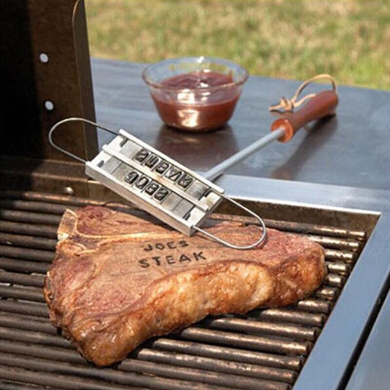 Bbq branding jern signatur navn mærkning stempel værktøj kød bøf burger 55 bogstaver vilkårligt arrangeret madlavningsværktøj
