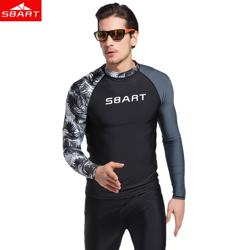 SBART nuovi maniche lunghe costumi da bagno rashguard surf abbigliamento si adatta alle immersioni camicia vestito di nuotata pesca subacquea kitesurf uomini rash guard