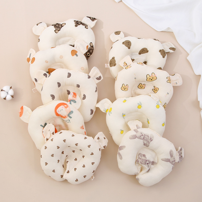 Soft and comfortable bear ear pillow, multifunctional cotton pillow, soft and washable baby pillow for home and outdoor use