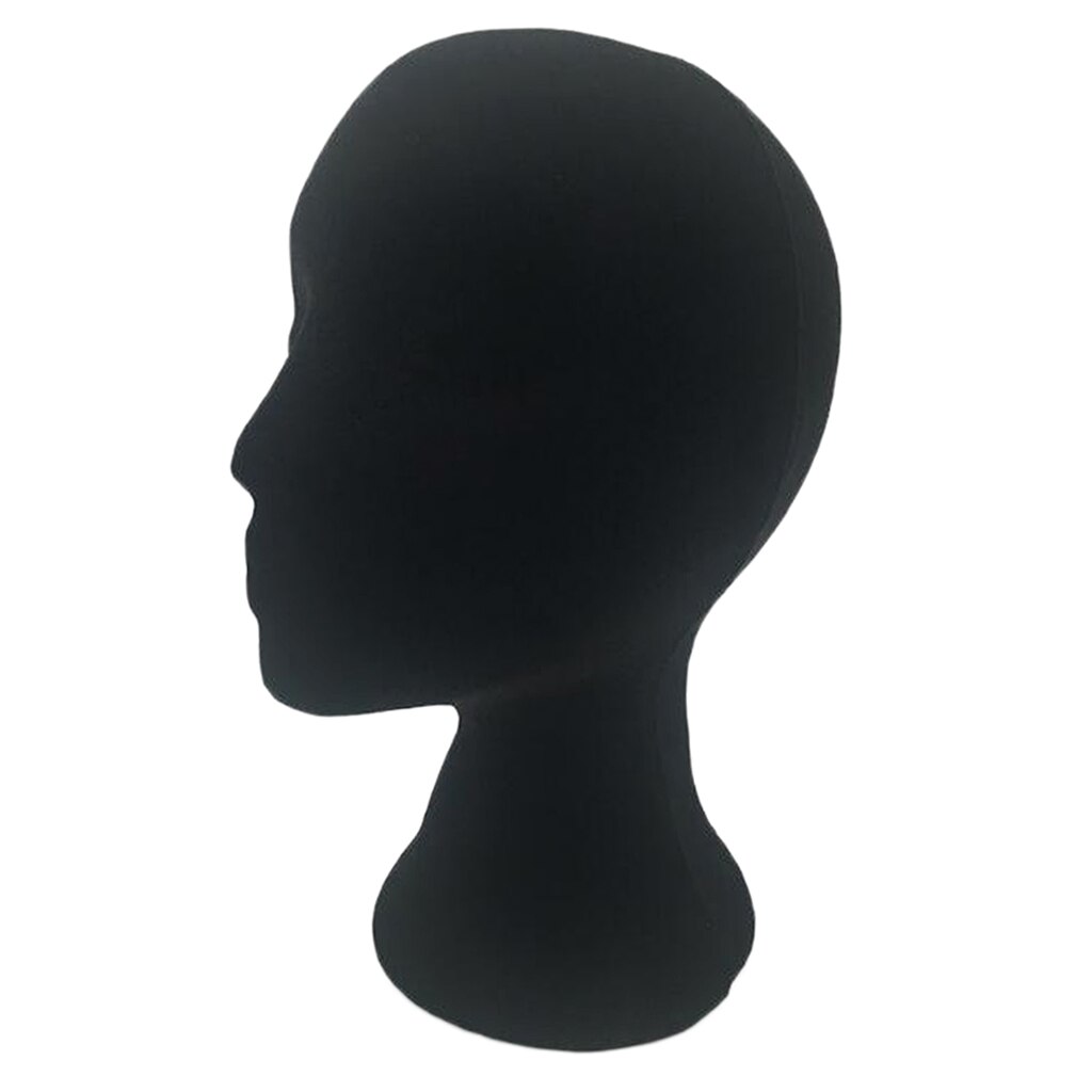 Piepschuim Haar Mannequin Hoofd Hoed Cap Ketting Display Stand Oefenpop Model Zwart