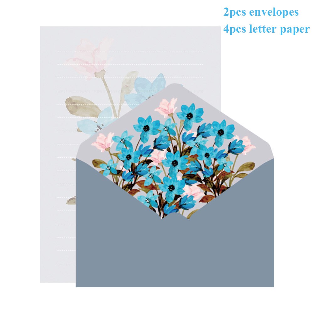 6pcs Printed Flower set Envelope kawaii Stationery Wedding Greeting Card Envelope Invitation Letter Paper Office School Supplies: Do not forget me