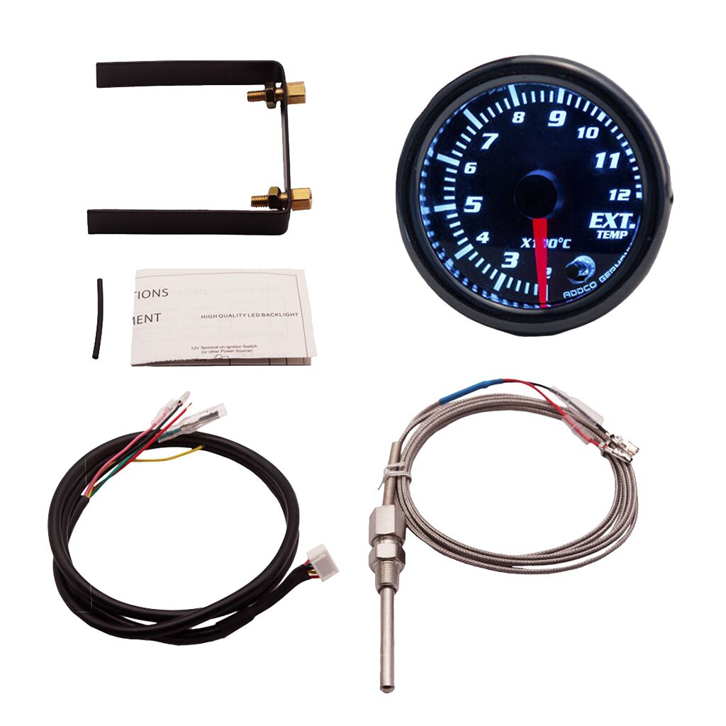 Medidor EGT de 52mm, pirómetro de temperatura de gas de escape de 2 &quot;, 2-12x100 Celsius
