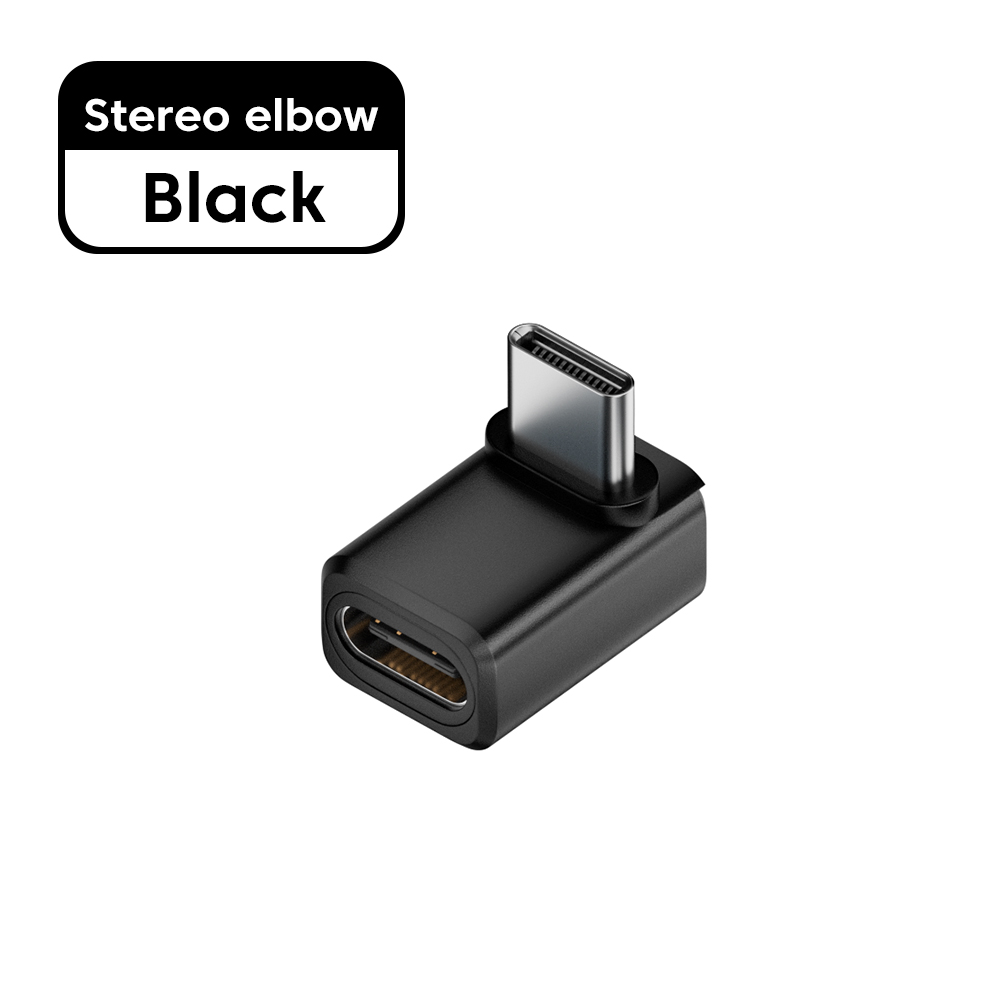 Adaptador OTG de 240W USB 3,0 tipo C a tipo C 8K 80Hz USB C carga rápida 80Gbps transferencia de vídeo de datos para iPhone 16 Macbook 90 ° Codo: Naranja