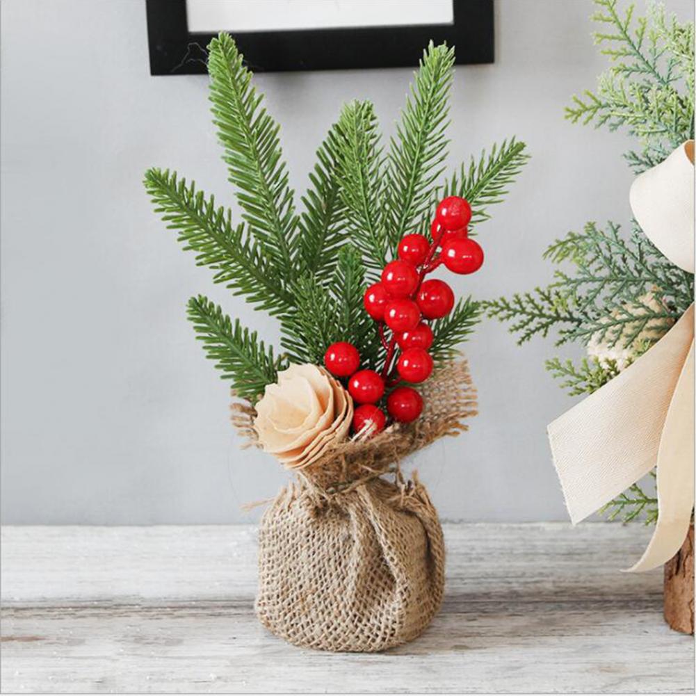 High Potted Christmas Tree Iron Wire Mini Christmas Tree Eye-catching Delicate 25cm Portable Potted Christmas Tree