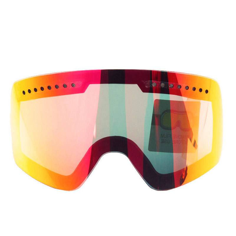 Magnetiske skibriller vintersnøsport snowboardbriller antidugg uv-beskyttelse snøscooter sfæFare ridning skibriller maske: Rosa linse