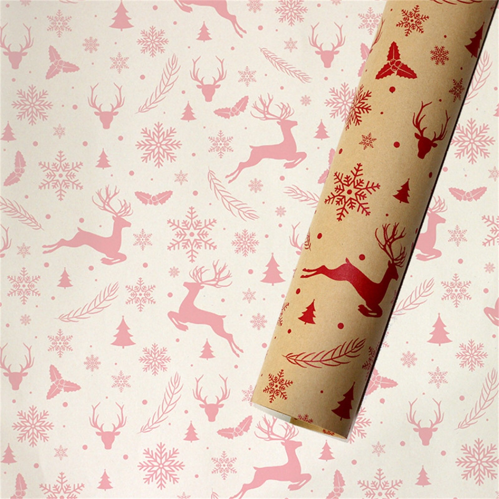 Christmas Printing Kraft Paper Roll Crafts Art Packaging Decorative Paper Christmas Home Decoration Year Party Paper#50: I
