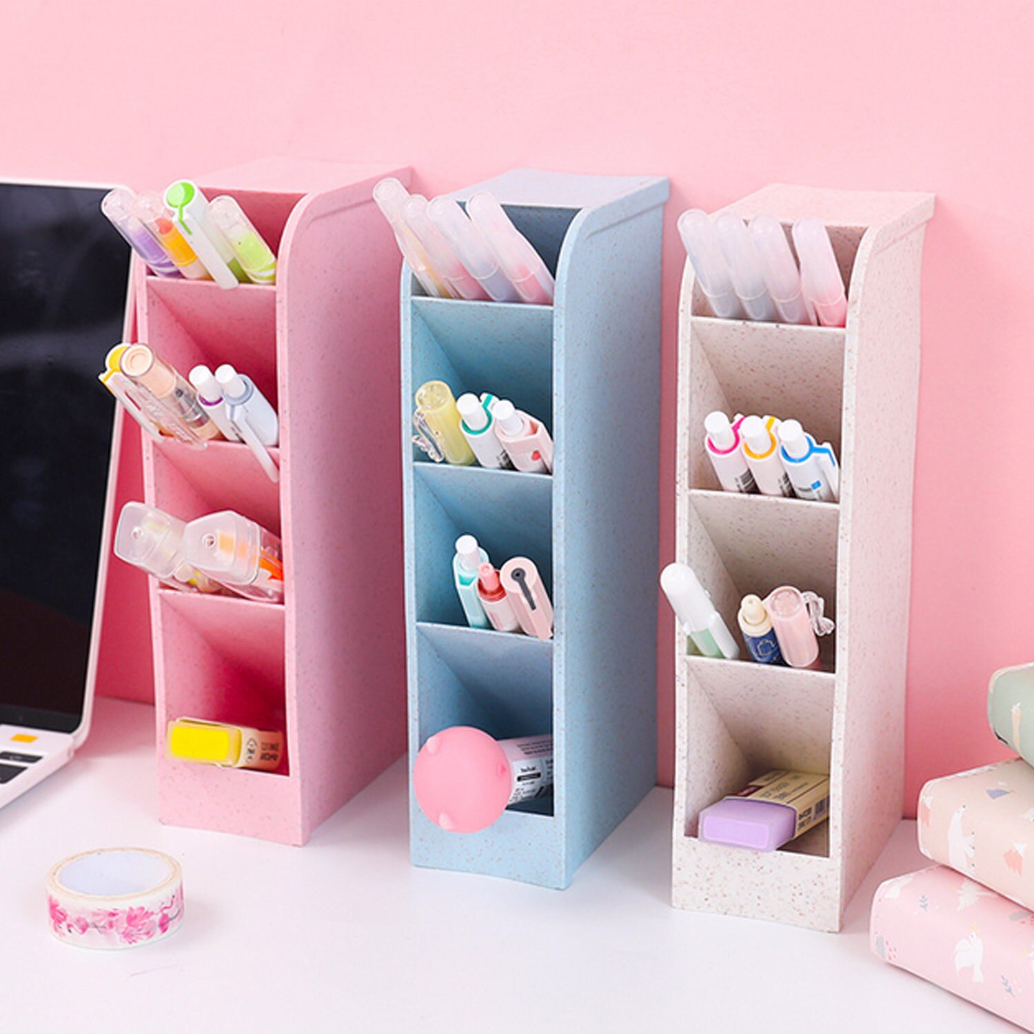 4 sztuk w różnych kolorach 4-krata Organizer na biurko schowek nosiciel kijów golfowych dla papeterii skarpetki narzędzia robić makijażu Dom gabinet szkolne