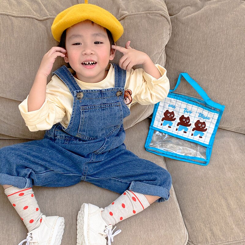 Spring Children Kids Little Girls Denim Overalls Boys Jeans Cotton Denim Baby Girl Jumpsuit Casual Loose Overalls