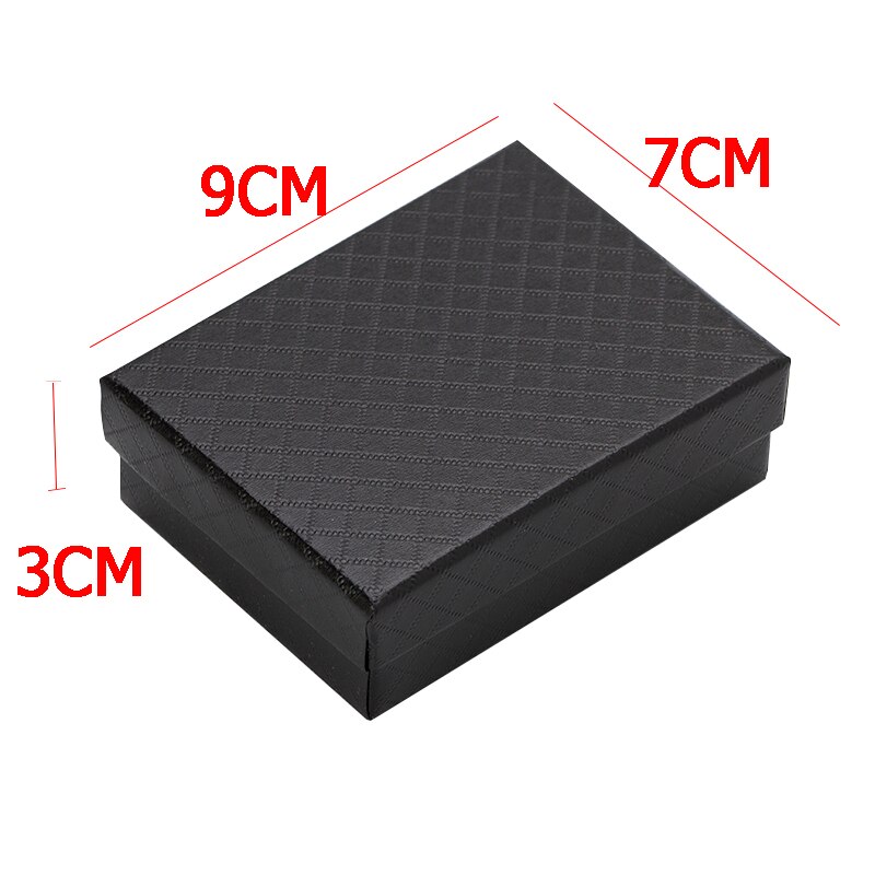 24 stks Sieraden Doos 7*9*3 cm Sieraden Sets Display Box Multi Kleuren Ring Box Ketting Verpakking oorbellen Geschenkdoos Zwart Spons
