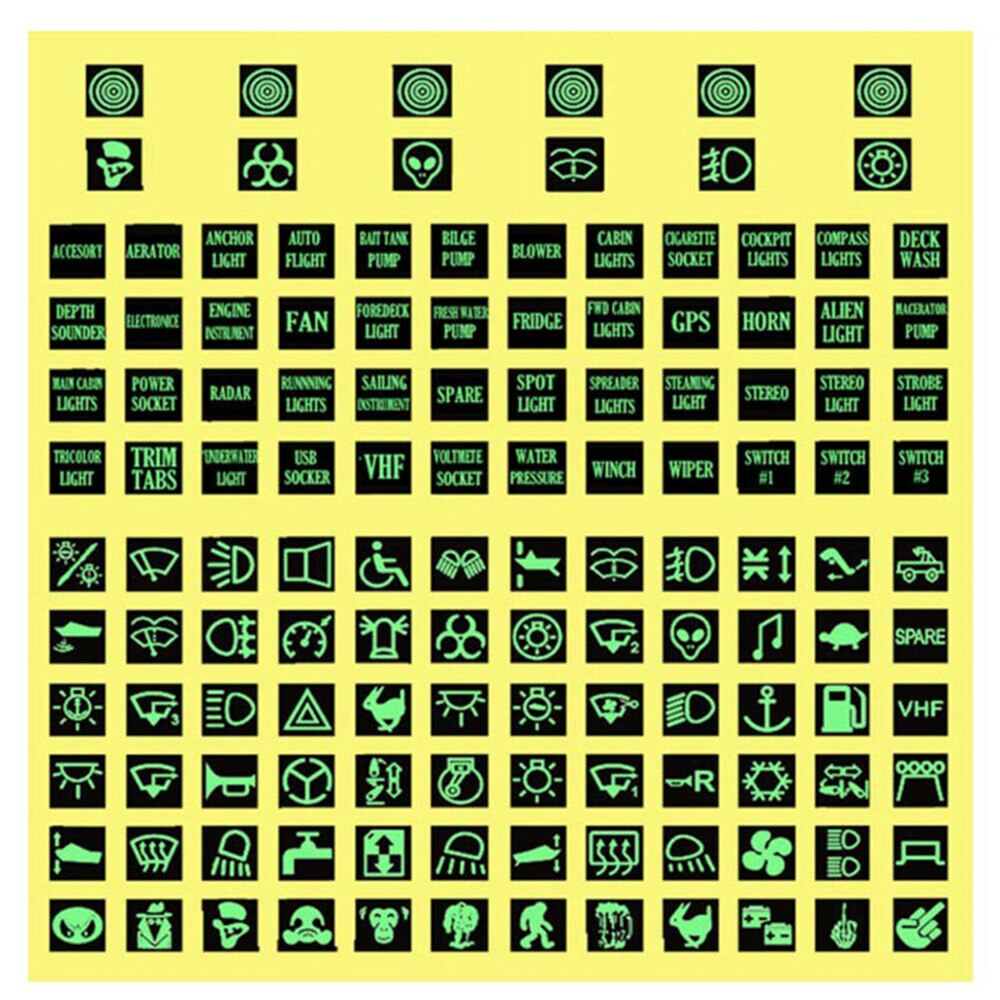 Sticker Labels Night Glow Rocker Switch Decal Label Circuit Panel Sticker Car Boat Truck Marine