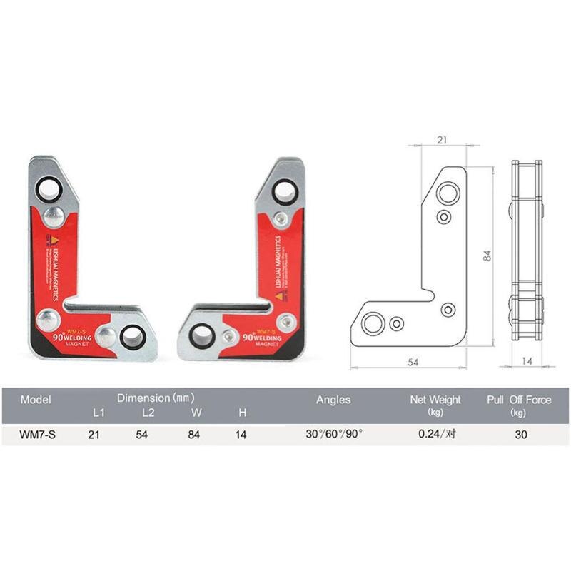 2pcs Magnetic Holder Corner Welding Magnets Right Angle Clamp Weld Fixture