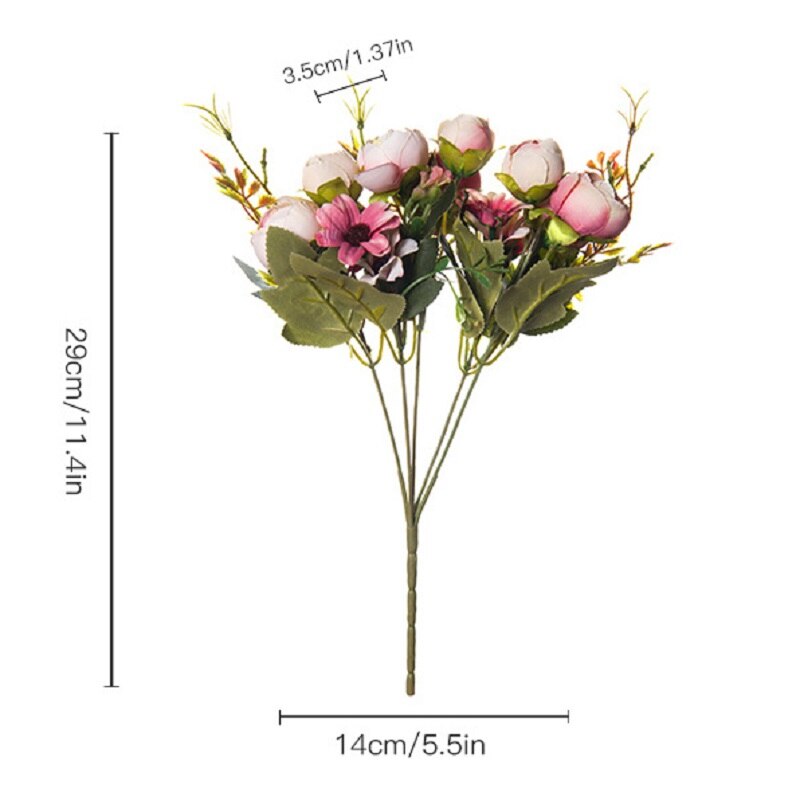 Sztuczne kwiaty róże herbaciane bukiet ślubny wazony robić dekoracji wnętrz akcesoria garnki ślubne dekoracje kwiatowe sztuczne rośliny