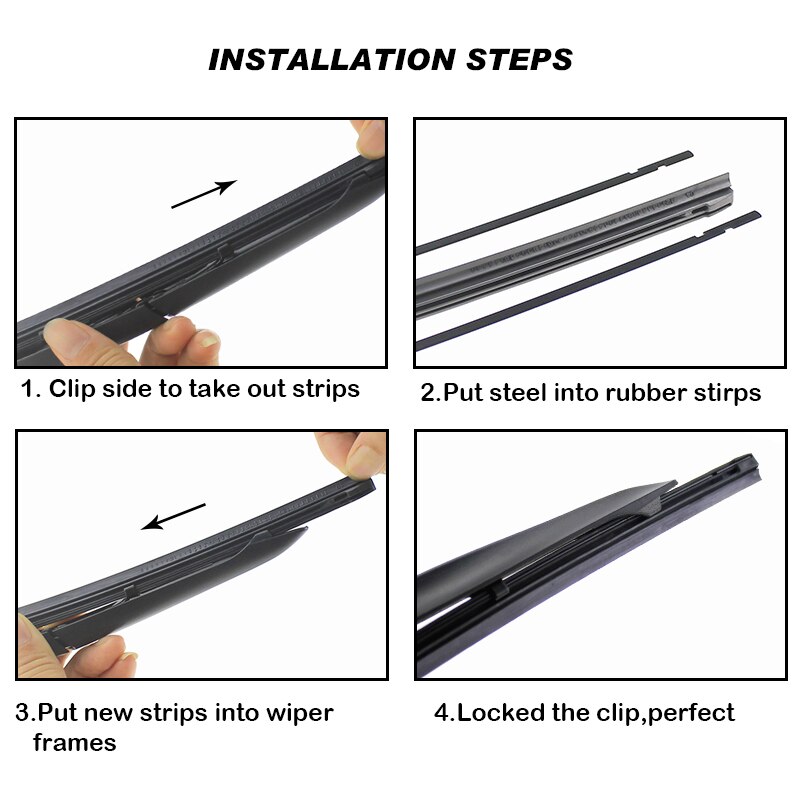 1pcs Windshield Car Wiper Blade Windscreen Insert Rubber Strip (Refill) 8mm Soft 14"16"17"18"19"20"21"22"24"26"28" Accessories