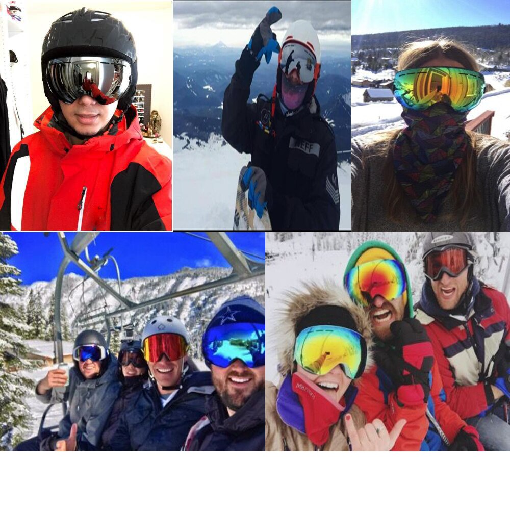 Lunettes de ski double couche anti-buée UV400, grand masque de ski, lunettes de neige pour hommes et femmes, masques de snowboard