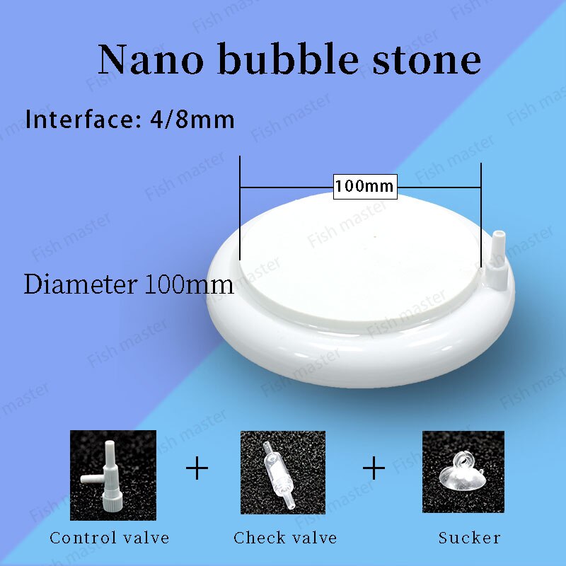 Wit korund hoge temperatuur sinteren nano air stone bubble steen suits 4mm/8mm luchtslang voor aquarium aquarium: N-100 / 2 units