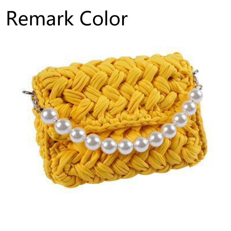 PADEGAO-bolsas trenzadas con cerrojo para mujer, 1 juego de bolsas de algodón hechas a mano: Pearl End Product