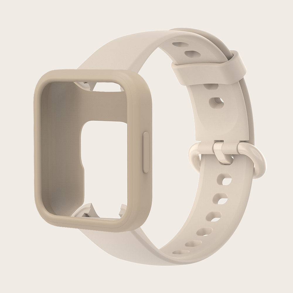 Pour Redmi Watch 2 bracelets + étui de protection Bracelet 2 en 1 Bracelet en Silicone Bracelet de montre pour Redmi Watch 2 Lite: Rose Gold