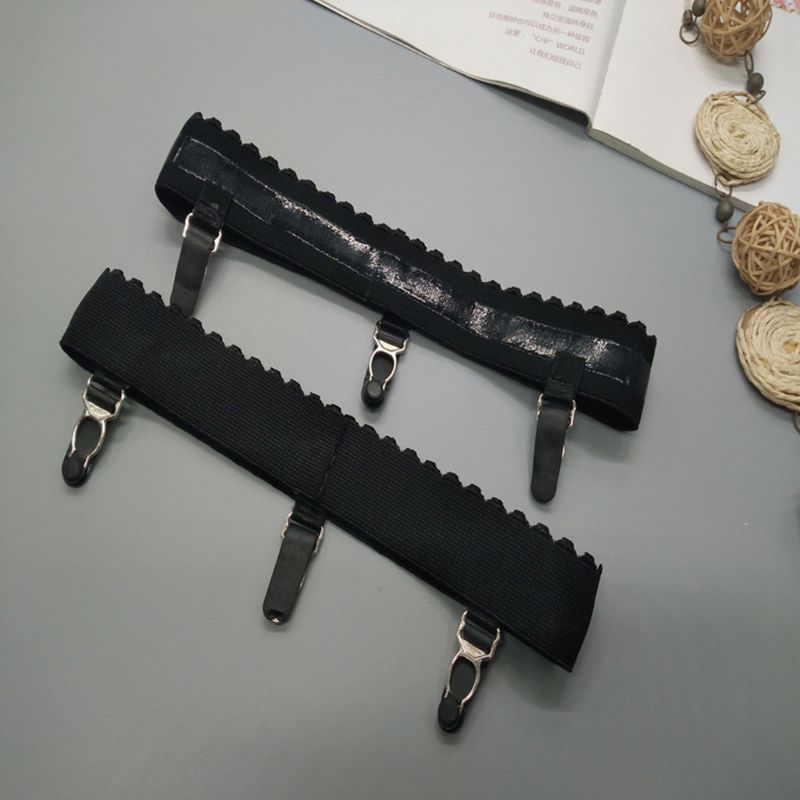 Frauen Elastische Anti Unterhose Bein Strumpfband Oberschenkel Hohe Strumpf Strumpf mit Clip U90E
