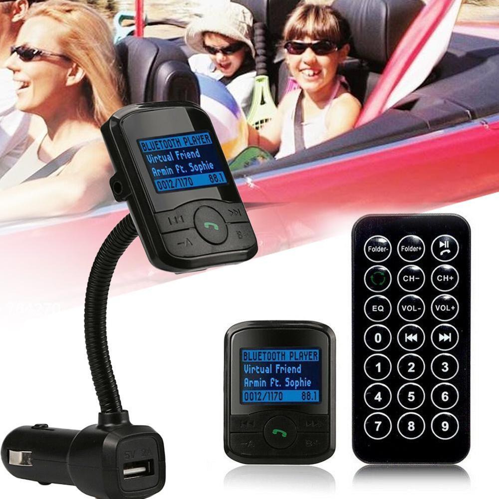 Auto Bluetooth Car Kit Fm-zender MP3 Speler Stuurwiel Handsfree 5V 2.1A MP3/Wma Voor Iphone Ipad samsung Htc Google