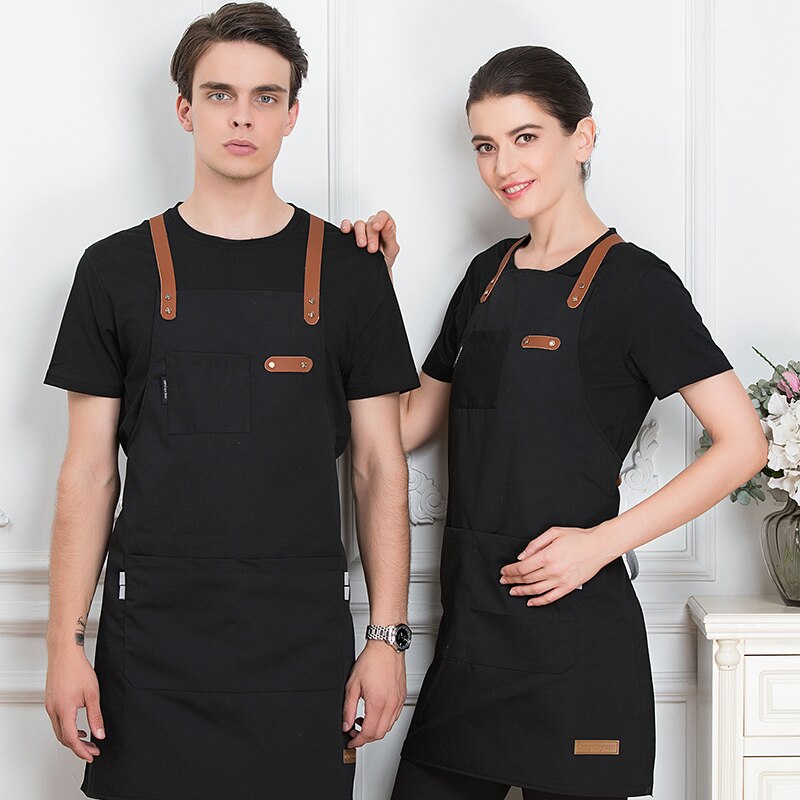 Unisex Chef Cook Kitchen Apron Coffee Shop Hairdresser Sleeveless Work Uniform Bib Work Clothing Antifouling Aprons