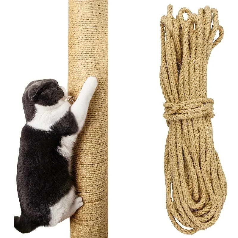 Cat Scratcher Rope DIY Natuurlijk Sisal Touw Speelgoed Katten Poot Klauw Meubelbeschermer Krabpaal Toren Klimrek Bindend touw