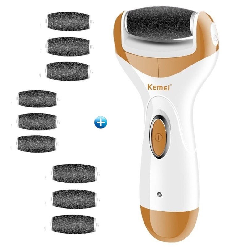 Browns 4in1 Rechargeable electric foot file callus remover machine pedicure foot care tool feet for heels remove dead skin tool: total 10pcs head