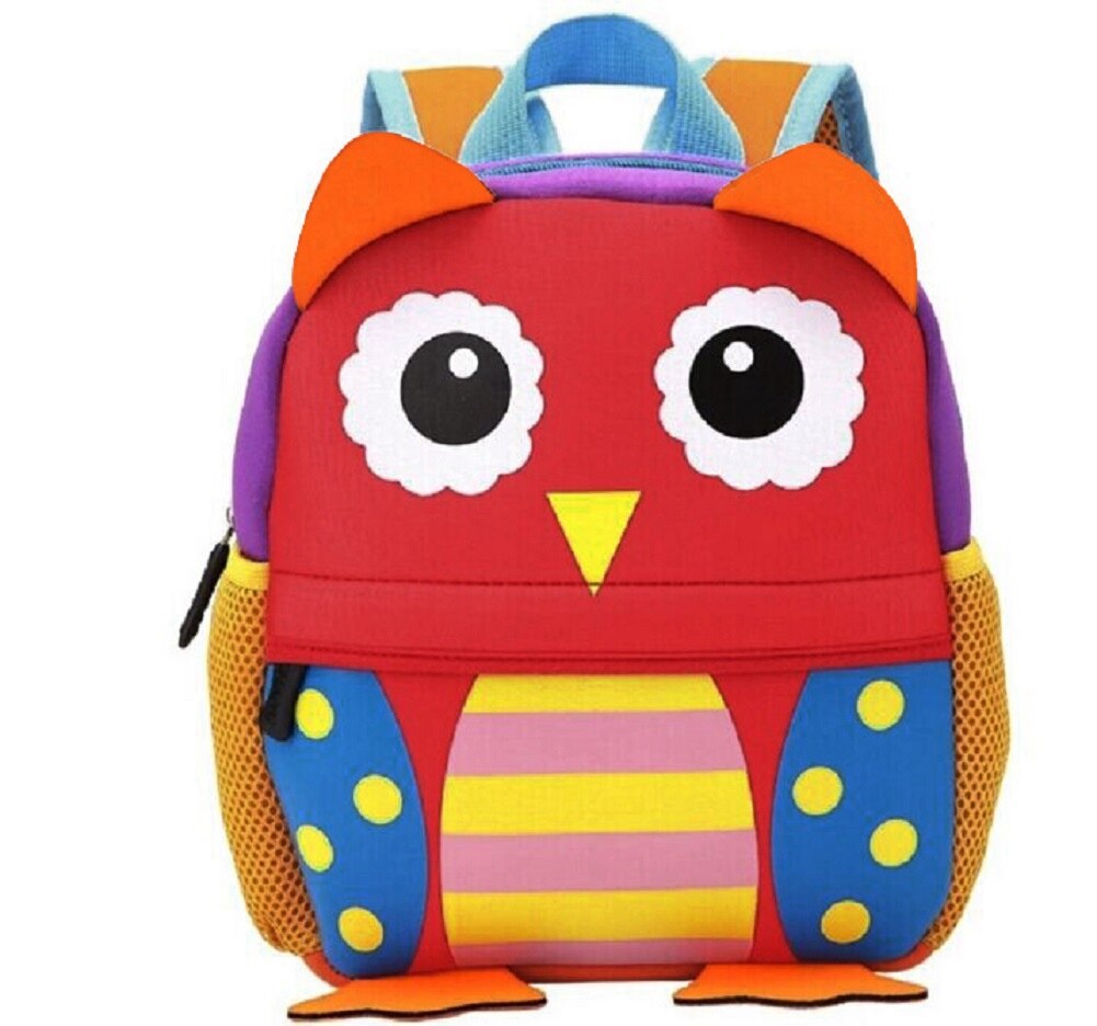 Local de chico niño mochila Kinder mochila bebé de dibujos animados de animales bolsa de bolso de hombro: Owl