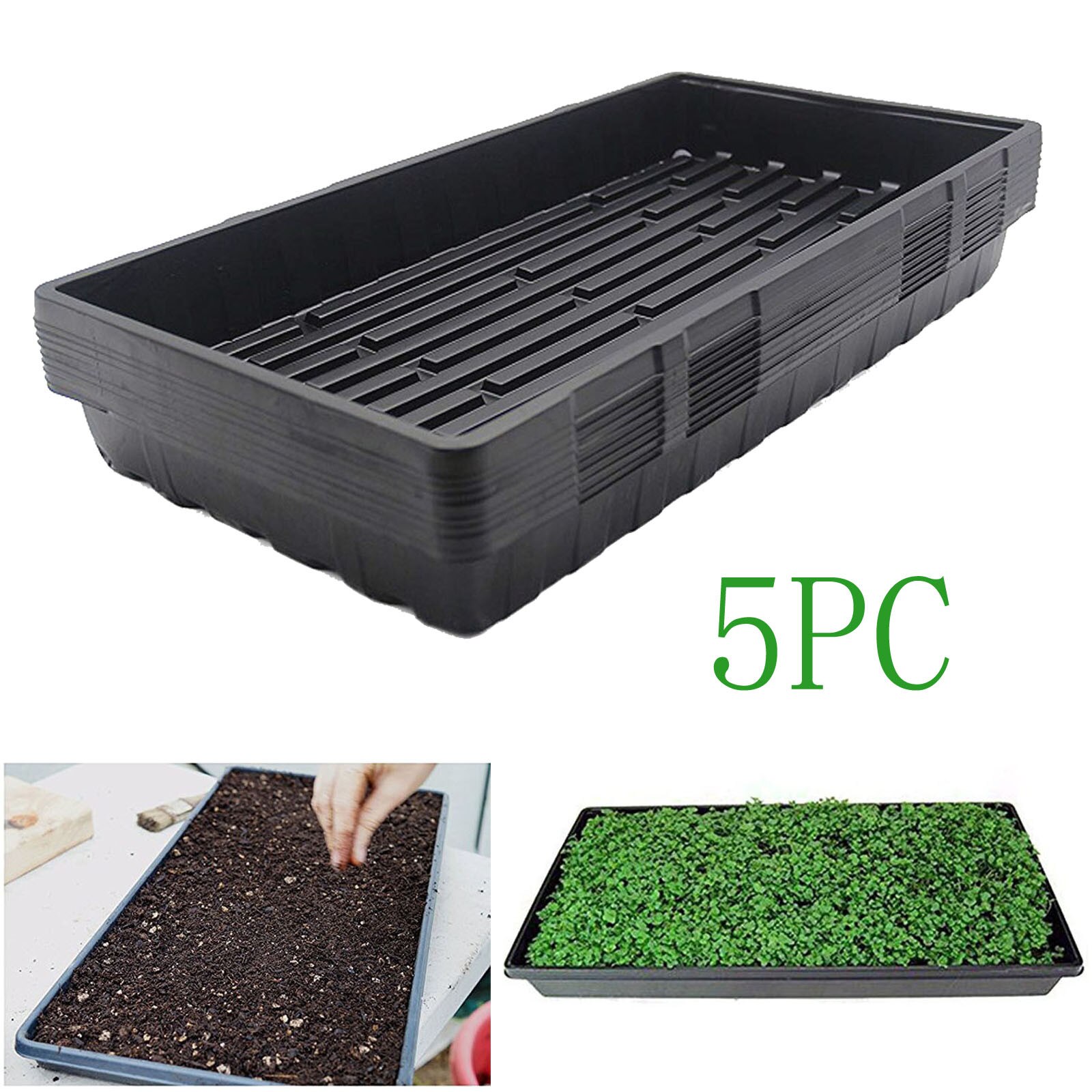 Durable Seed Starter Growing Trays kit Flowers Seedlings Plants Base: 5pcs