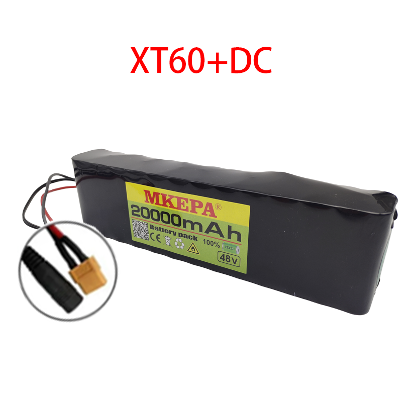 13S2P 48V 20Ah Electric Scooter Battery Pack 18650 Lithium Ion Battery 1000w Electric Scooter E-bike Conversion Kit BMS +Charger: GRAY
