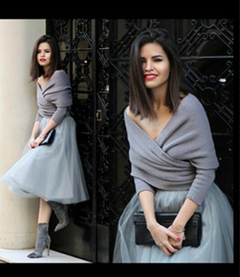 Solid Long Sleeve V-Neck Off shoulder Wrap Knitted Sweater Shawl Sweater Autumn Winter Casual Warm Outwear