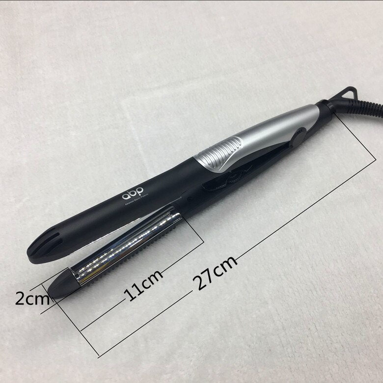 Alisador de pelo en U , plancha de pelo negra, chapado en plata, 2 en 1, enchufe AU/EU/US/UK