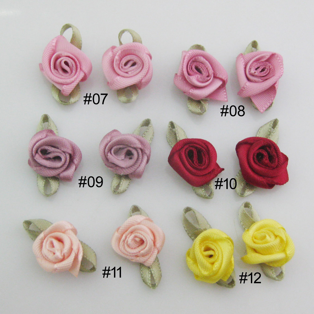 30 Farben zur Auswahl, 50 Stück, modische Rosenrosetten mit Blatt, Stoff, Blumen, Zubehör, DIY, Basteln, Nähzubehör