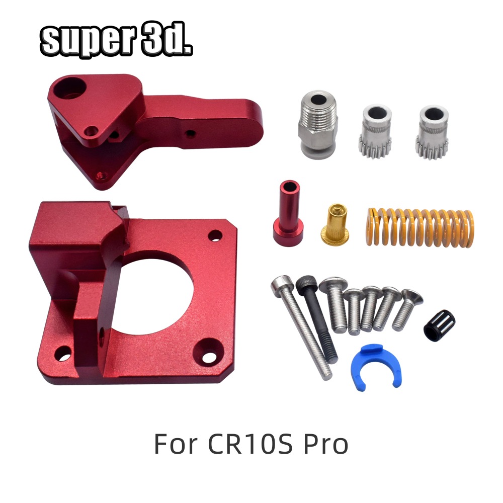 Aluminum Upgrade Dual Gear Mk8 Metal Extruder Kit for CR-10 CR-10S PRO RepRap Prusa i3 1.75mm 3D Parts Drive Feed double pulley: only CR10S Extruder