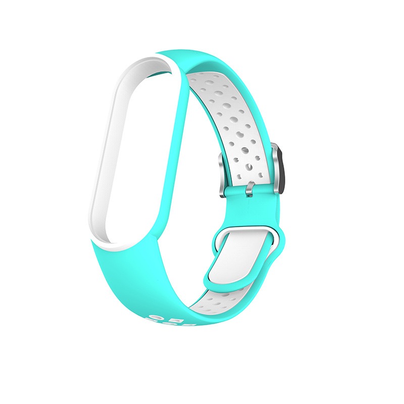 Para Xiaomi Mi Band 7/6/5/4/3 Correa de doble Color pulsera de silicona reemplazo para Xiaomi Band 4 MiBand 5 6 correas: 20 / Rosa