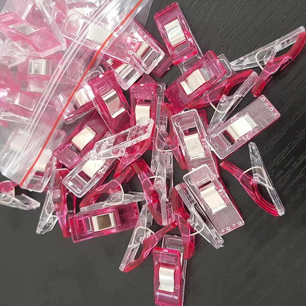 20 st/pack färgglada plastklämmor klämmor syklämmor klämmor hållare tyg tyg lapptäcke sömnad quiltklämmor 27 x 10 x 15mm: Fuchsia