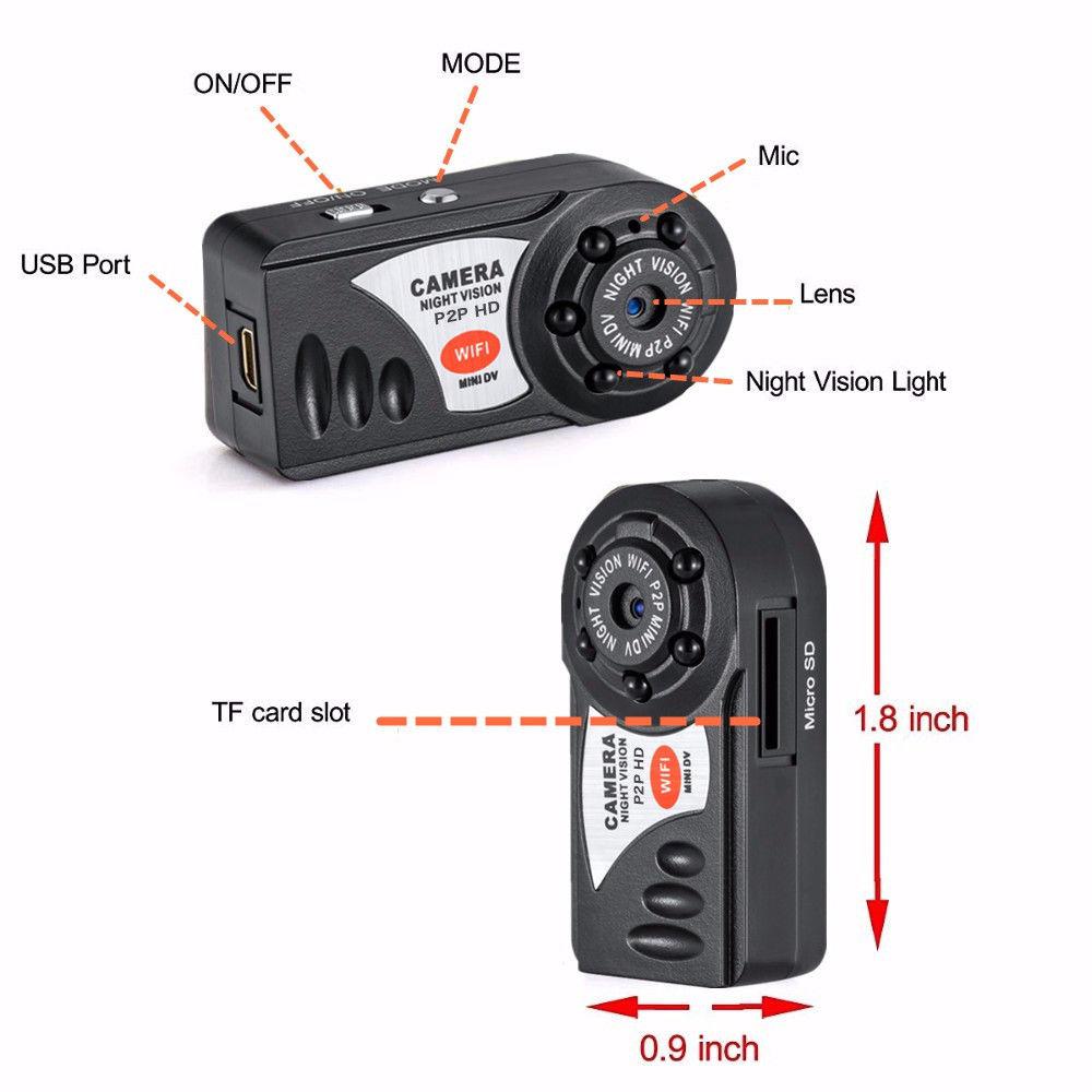 EVKVO Q7 Mini caméra WIFI 1080P HD sans fil DV DVR IR Vision nocturne caméra enregistreur de vidéosurveillance de sécurité
