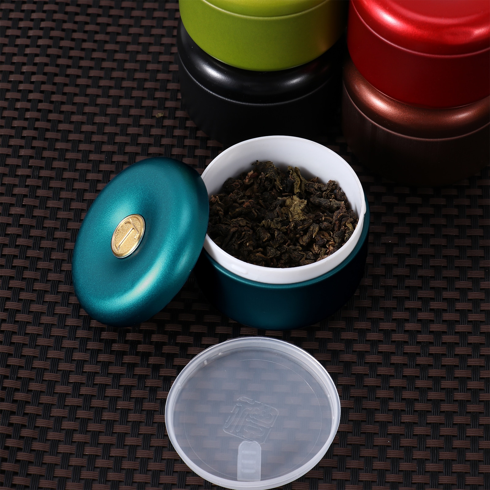 5p Tea Tins Storage Containers Portable Travel Tea Coffee Can for Airtight Keeping Dry Storing Loose Tea Leaves Box Ceramic Jar