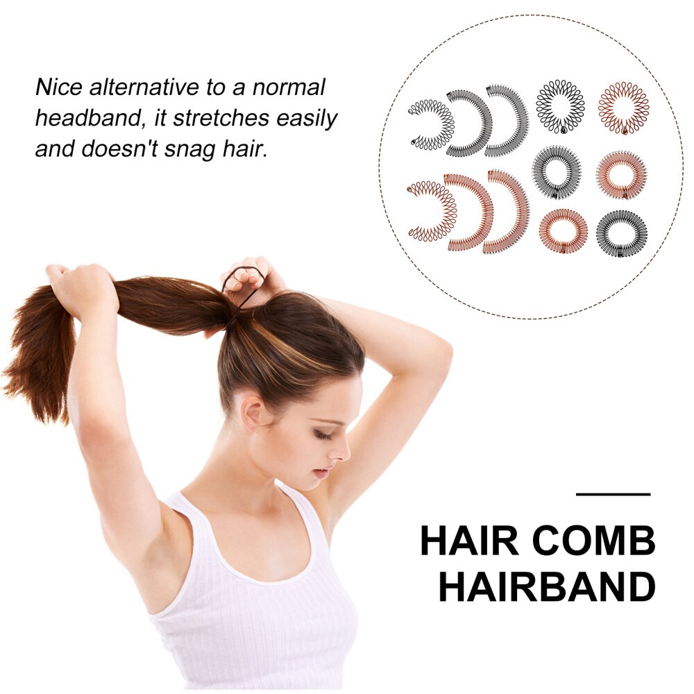 12 Uds Stretch peine del pelo de la Circular peine extensible Flexible de plástico Círculo del Peine del pelo para las mujeres la Circular diademas