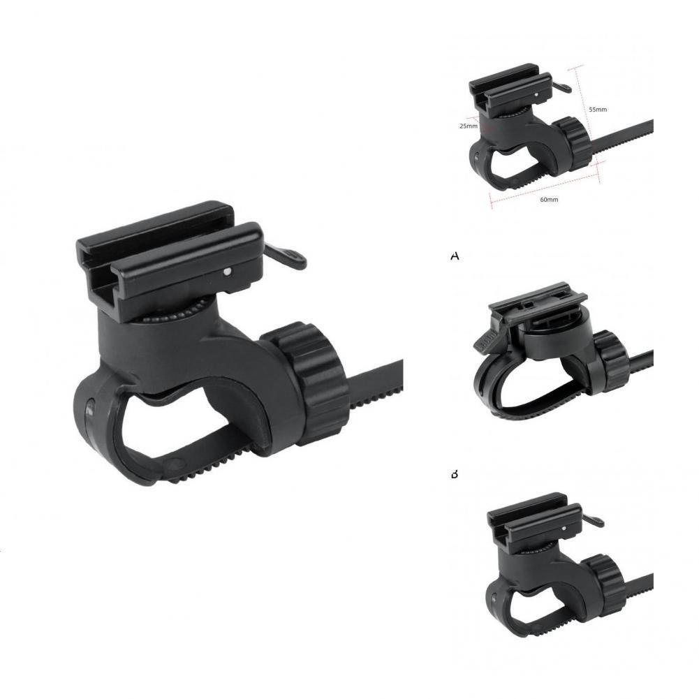 Helpful Bicycle Light Bracket 360 Degree Rotation Sturdy Black Bike Lamp Rack