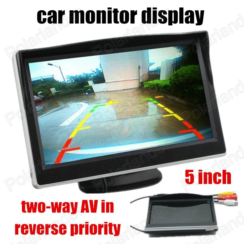 5 Inch TFT LCD Auto Monitor twee-weg AV in voor Achteruitrijcamera Of DVD reverse prioriteit twee-weg AV in
