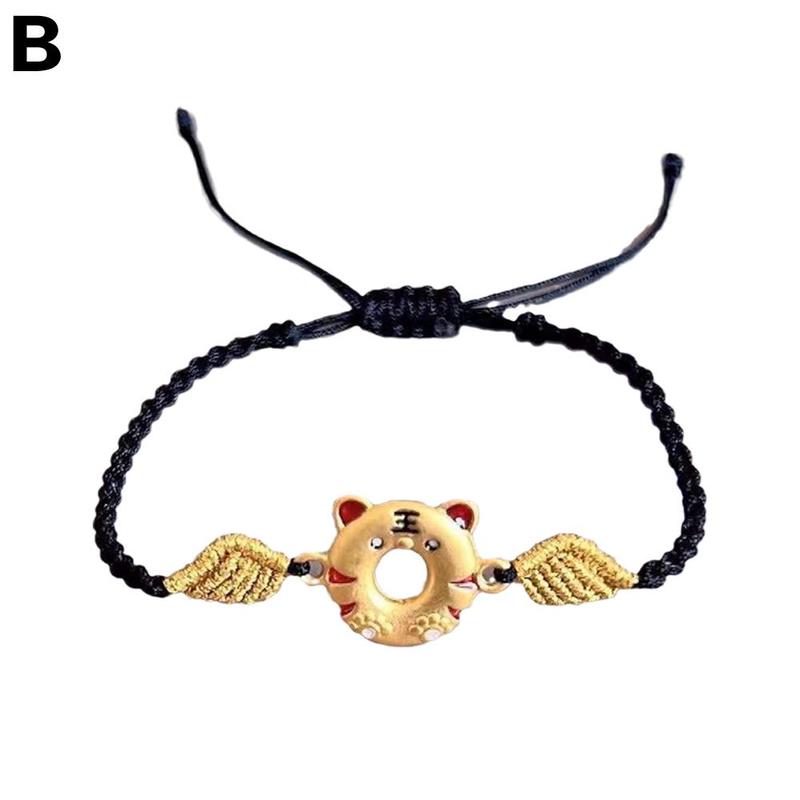 2022 chinesische Neue Jahr Fünf Tiger verrotten Seil Schnur Armbänder Handgemachte Handwerk Tiger Jahr Hand Gurt: B1