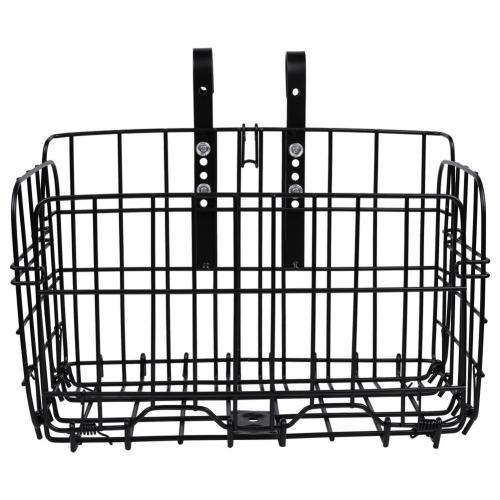Panier Vélo Métal Pliable Noir - Grande Capacité 18 L, Réglable Et Robuste Pour Adultes