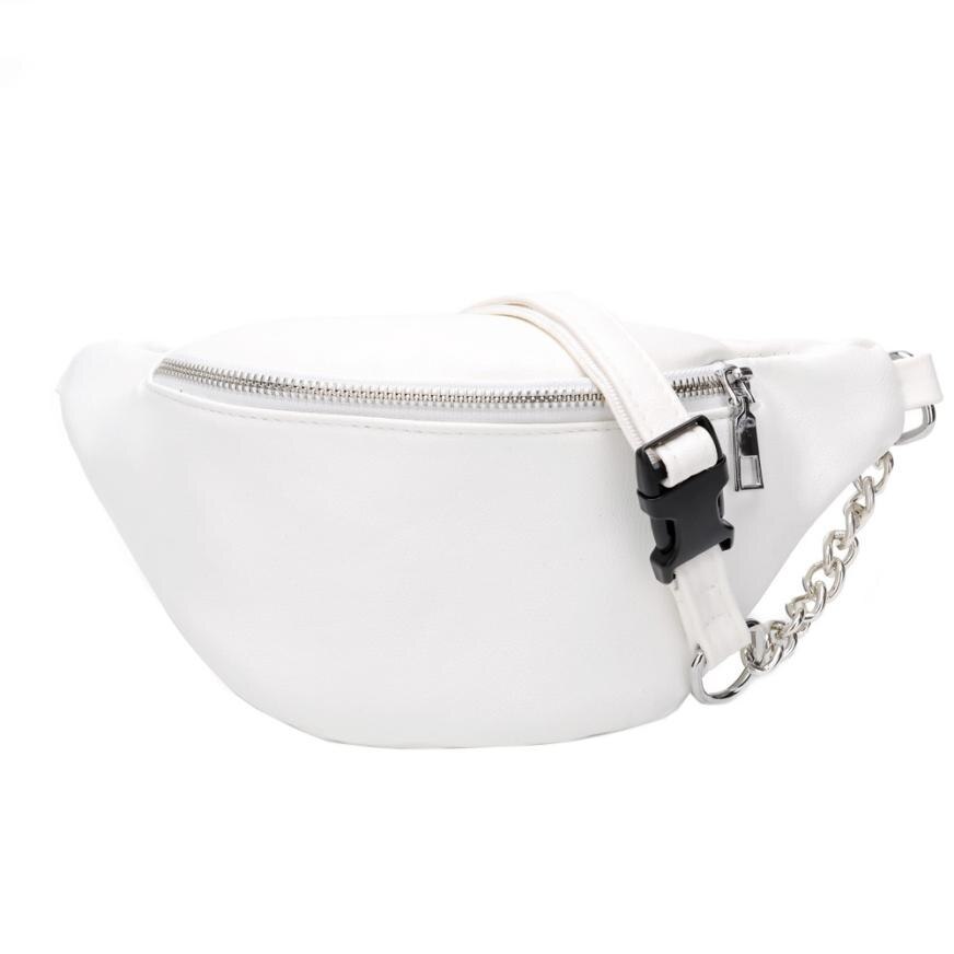 Waist bag crossbody bags for women Fabre Women Leather Messenger Shoulder Bag Chest Bag A0716#30: White