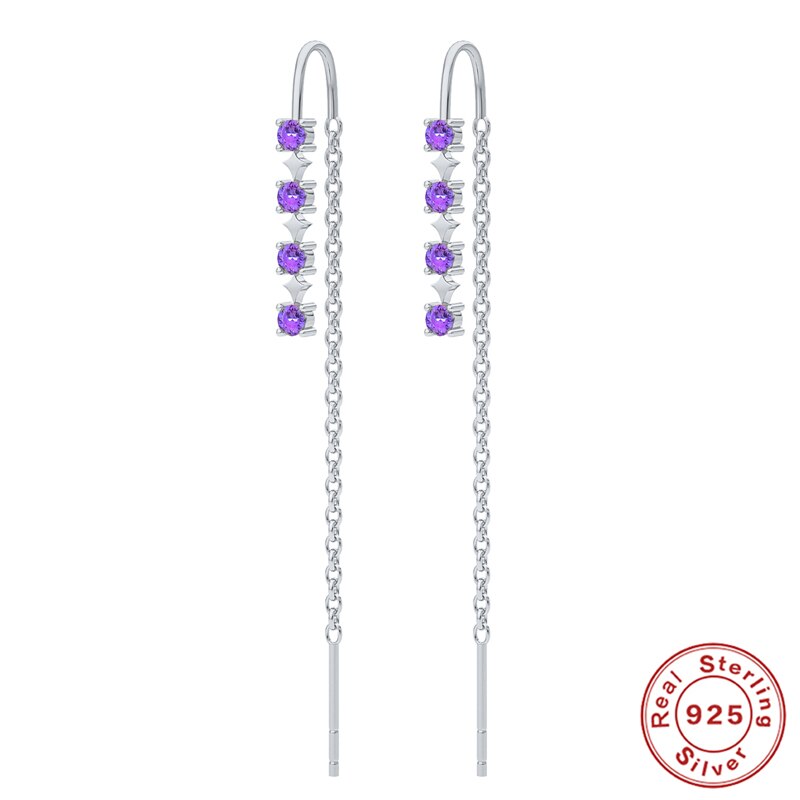 Roxi Boho Lange Ketting Stud Oorbellen Voor Vrouwen 925 Sterling Silver Moon Star Crystal Piercings Oorbellen Sieraden Pendientes Plata