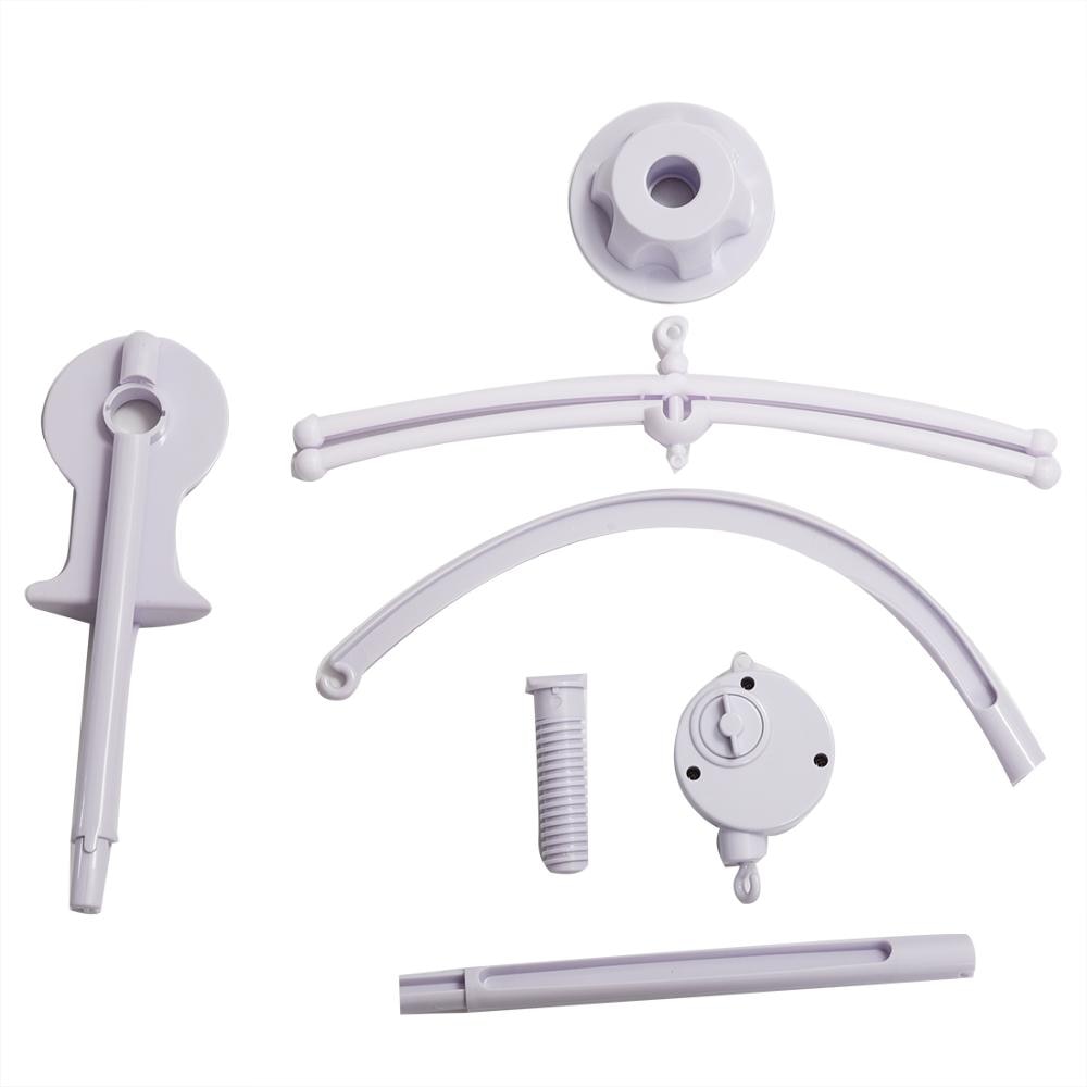 Babybedbel speelgoedhouder mobiele wieg muziekdoos pasgeboren bel wieg speelgoed voor baby van 0-12 maanden armbeugel witte rammelaarsbeugel