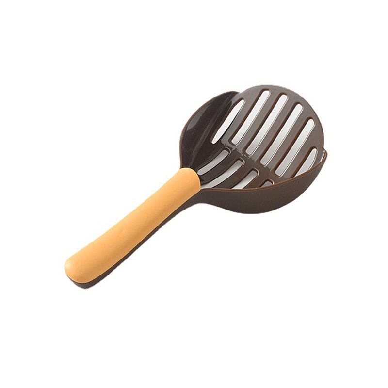 Gato do animal de estimação maca pá de maca de gato de plástico pá de maca de gato pá de excrementos de gato de estimação artefato de areia colher de areia novo: orange handle