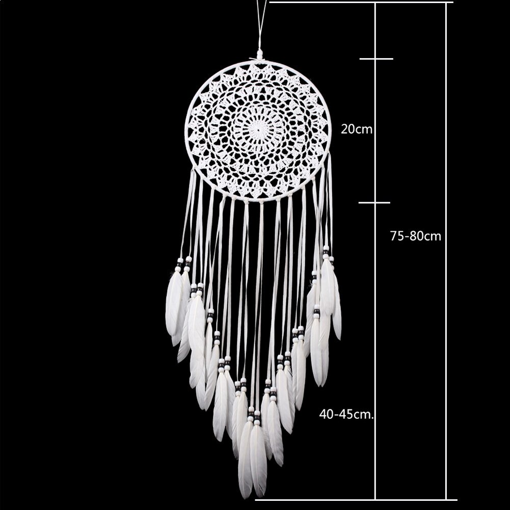 Grand anneau en métal cercle décoratif salon chambre tenture murale capteur de rêves bricolage voiture ménage décor plume attrapeurs de rêves: A 80x20cm