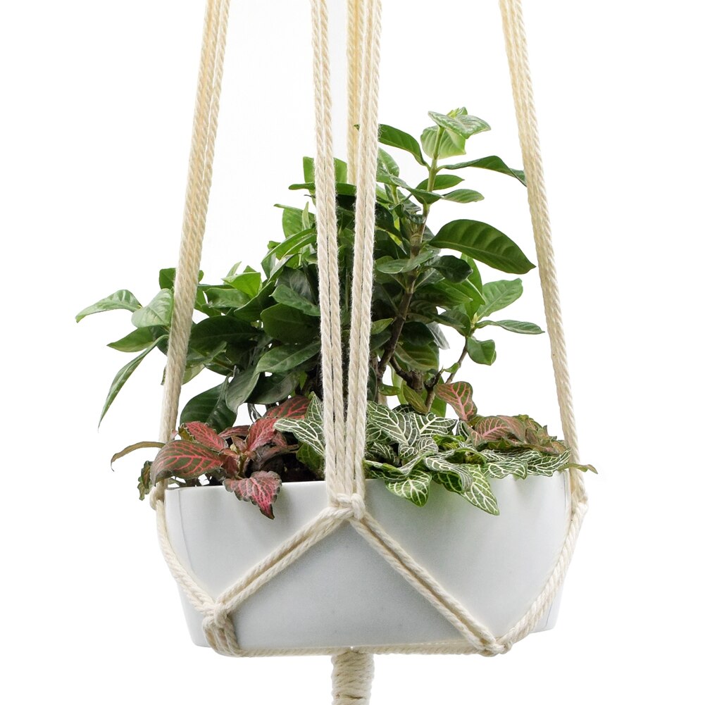 2Pcs Handmade Rope Macrame Plant Hanger Plant Holder Flower /pot Hanging Rope Braided Craft For Wall Decoration Countyard Garden