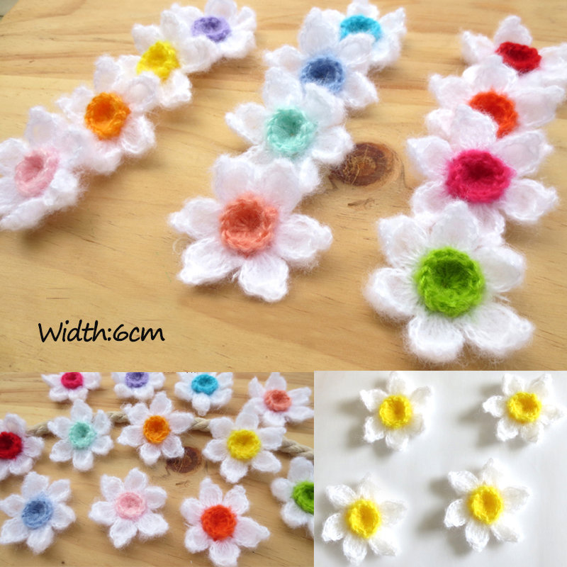 50 stks/partij Handgemaakte wollen Garen Haak Gebreide applique Patchwork DIY handwerken naaien accessoires Doek plakken decoratie 350